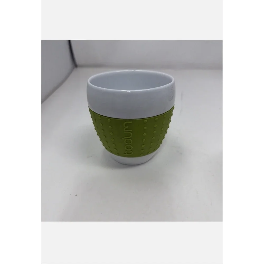 1N30/BODUM Pavina Green Silicone Porcelain Sleeve Glass Cup